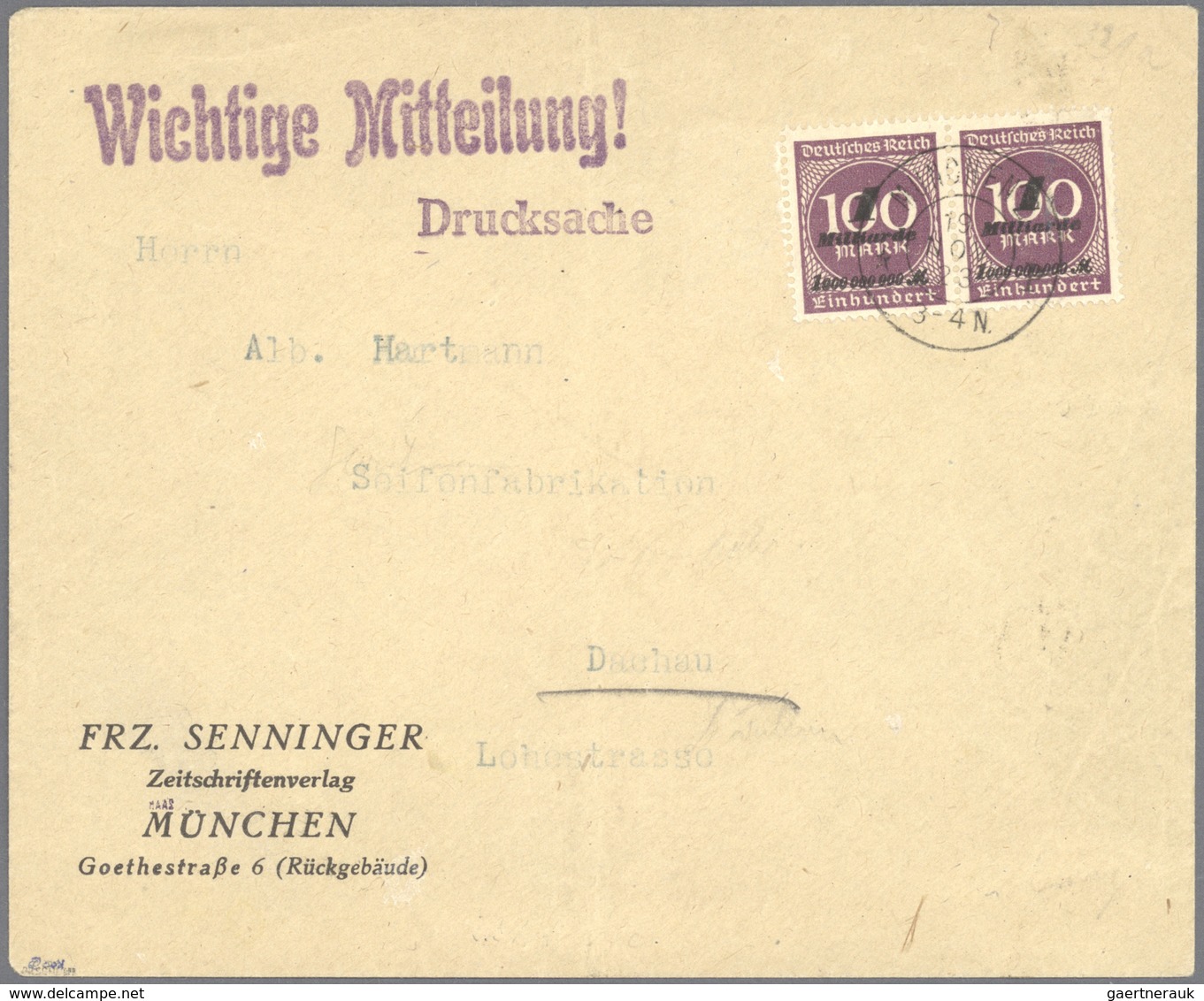 Deutsches Reich - Inflation: 1916/1923, Sehr Umfangreiche Spezialsammlung Auf Selbstgestalteten Albe - Collections