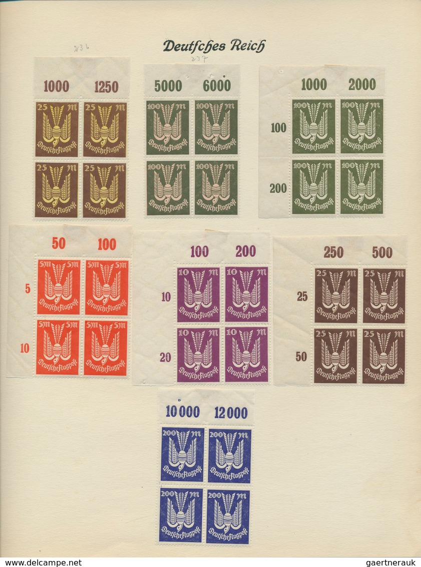 Deutsches Reich - Inflation: 1919/1923, postfrische/ungebrauchte Sammlung von über 100 VIERERBLOCKS