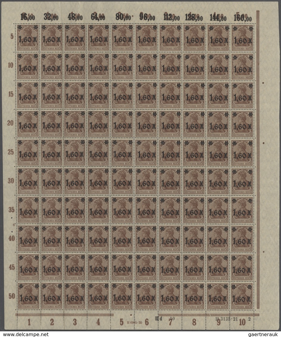 Deutsches Reich - Inflation: 1921, Germania-Aufdruck, 1.60 Mark Auf 5 Pfg. Lebhaftbraun, Stumpfschwa - Sammlungen