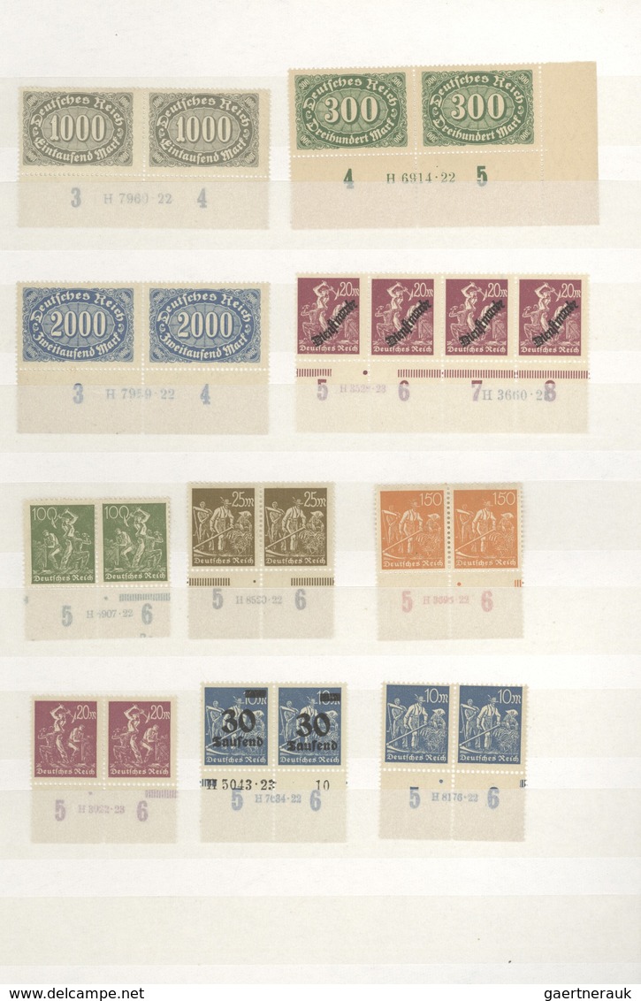 Deutsches Reich - Inflation: 1921/1923, Postfrische Sammlung Von 84 Unterrandpaaren Mit Hausauftrags - Sammlungen