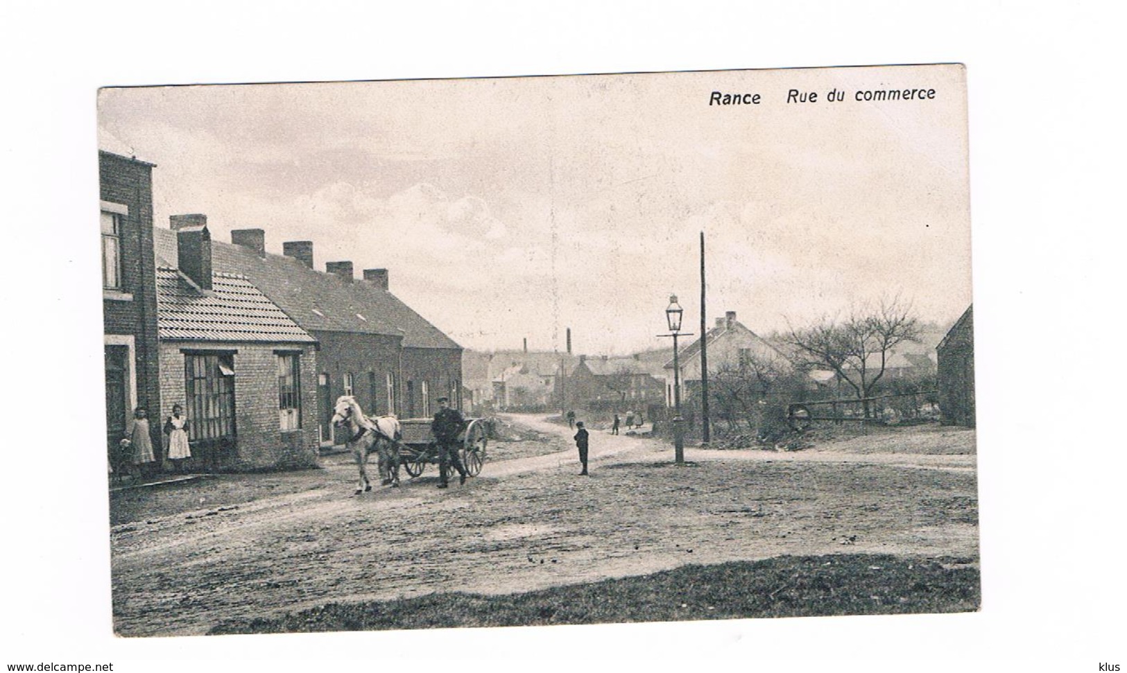 Rance Rue De Commerce Attelage Carte Tres Rare - Sivry-Rance