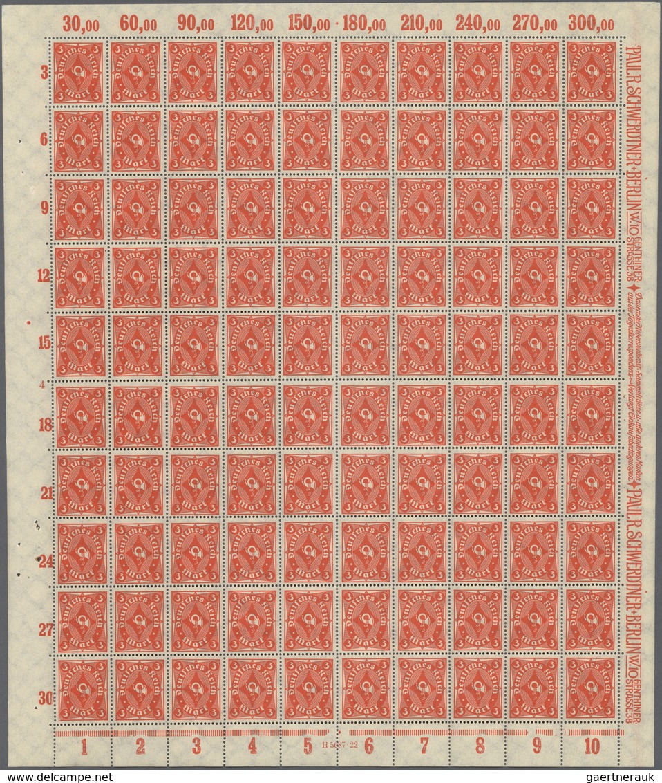 Deutsches Reich - Inflation: 1922/23: Gigantischer Bestand Von überwiegend Vollständigen Originalbög - Sammlungen