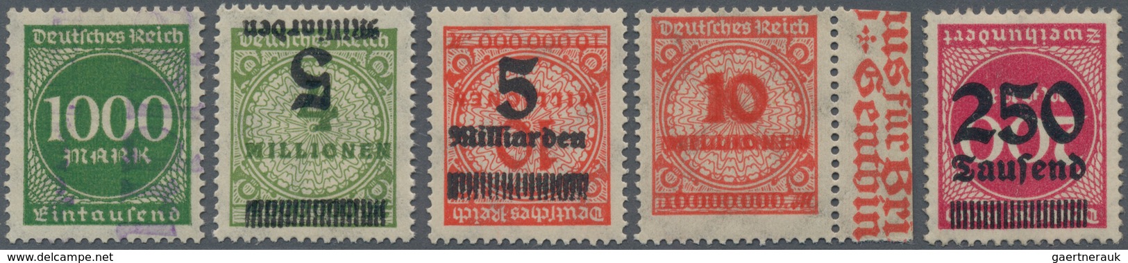 Deutsches Reich - Inflation: 1923, Spezialitätenpartie Mit Ungezähnten Marken, Kopfstehenden Aufdruc - Sammlungen