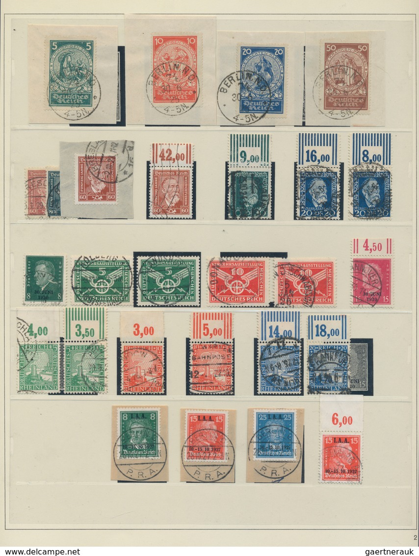 Deutsches Reich - Weimar: 1923/32, Schöne Gestempelte Weitgehend Komplette Sammlung Der Weimarer Rep - Collections