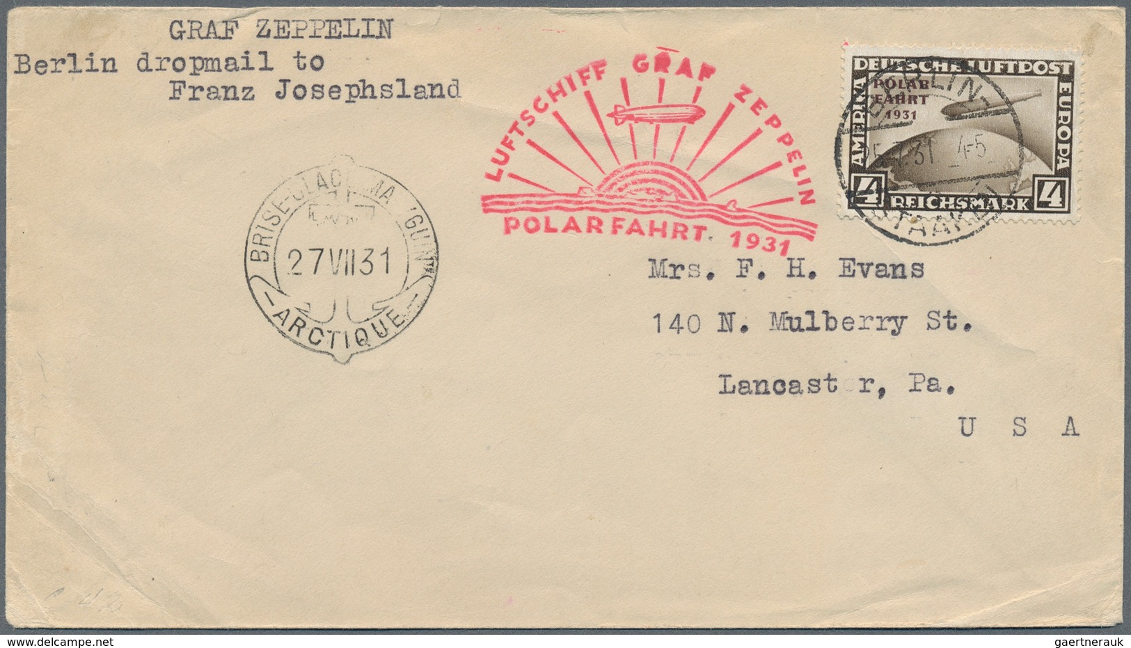 Deutsches Reich - Weimar: 1930-1931, Partie Mit 5 Zeppelin Belegen Mit Marken Der Polar- Und Südamer - Collections