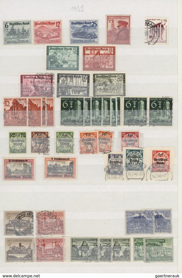 Deutsches Reich - 3. Reich: 1923/1945, Weimar Und Meist III.Reich, Sauber Sortierter Bestand Auf Ste - Used Stamps