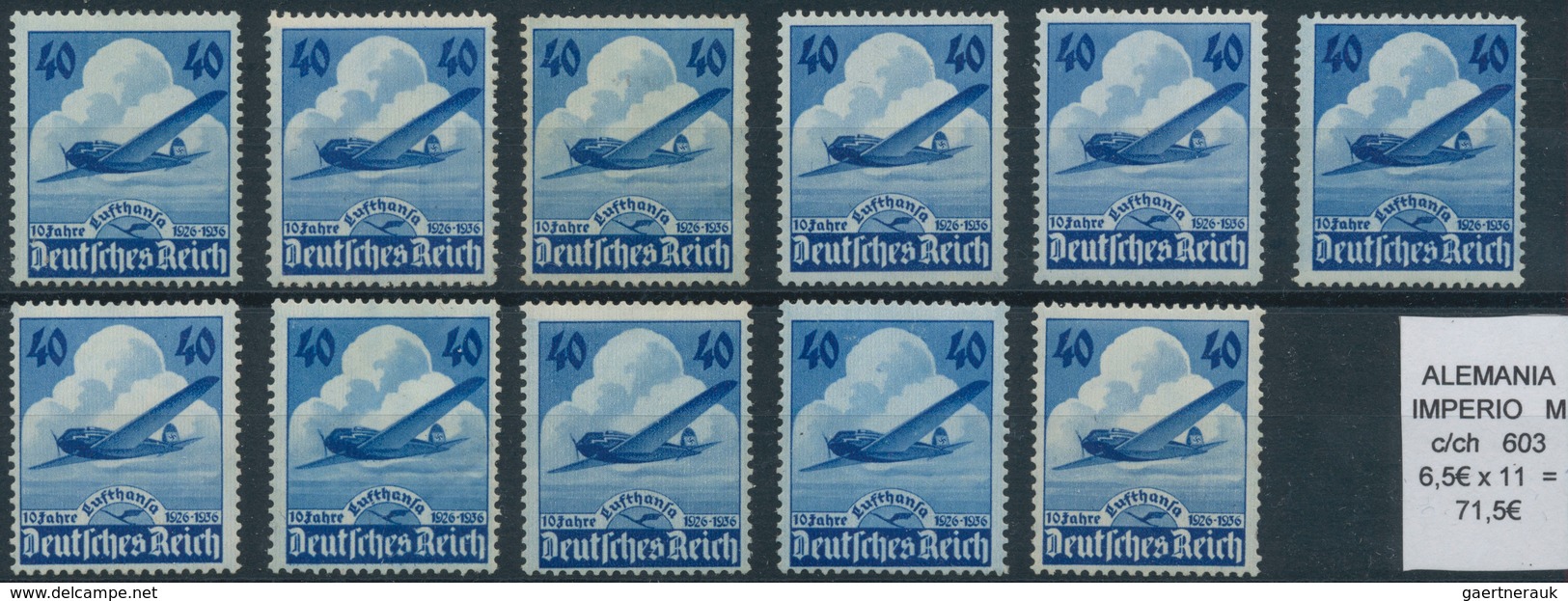Deutsches Reich - 3. Reich: 1927/45, Ungestempelter Dublettenbestand Vorwiegend Ungebraucht In Unter - Gebraucht