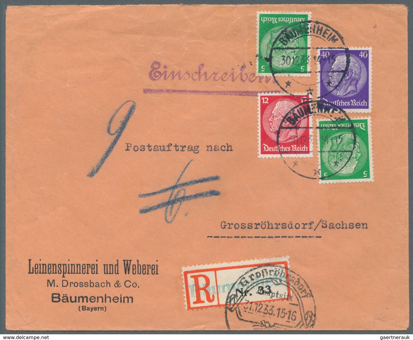 Deutsches Reich - 3. Reich: 1933/1945, Hindenburg Wz. Waffeln Und Hakenkreuz Und Hitler Dauerserienf - Usados