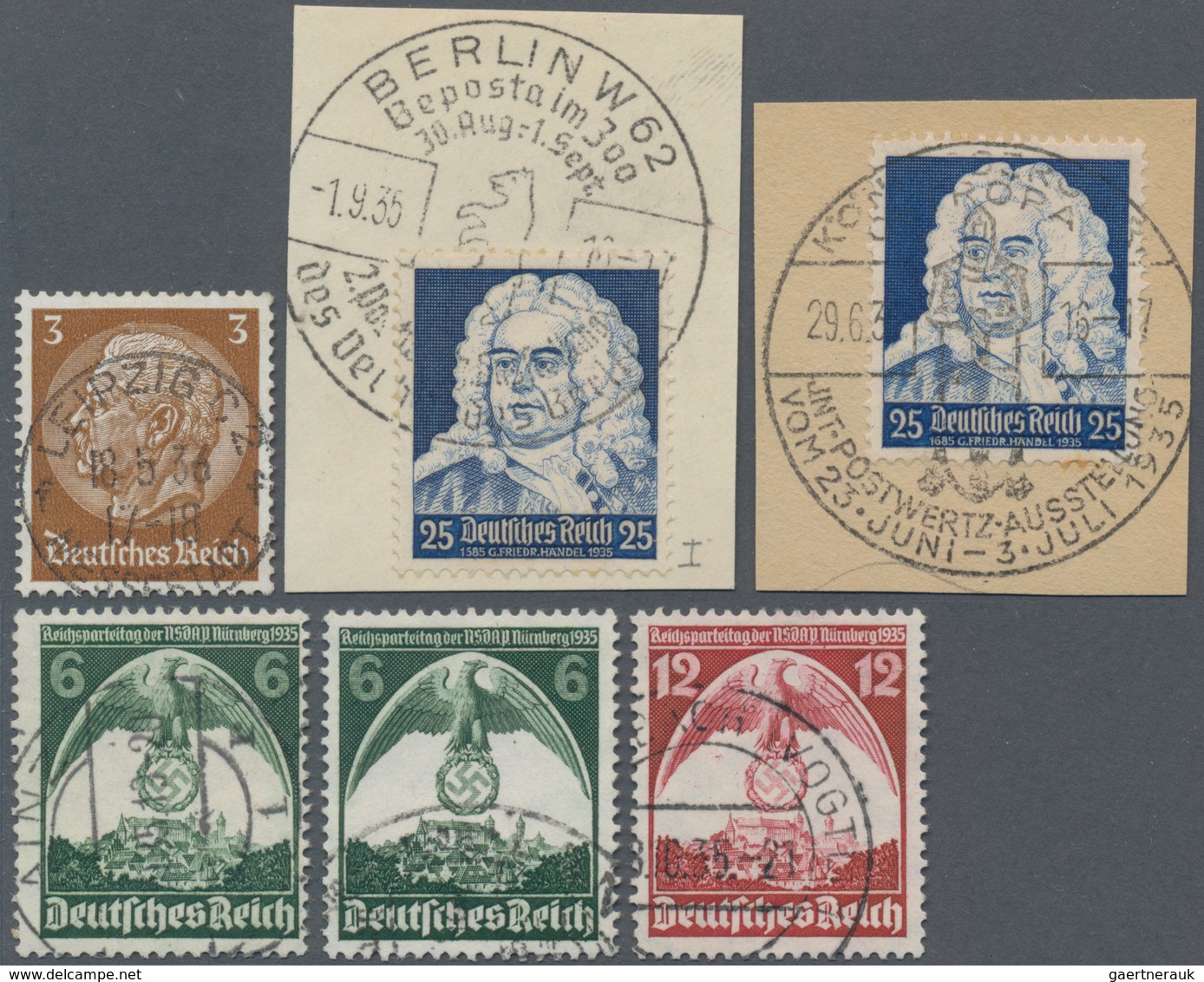 Deutsches Reich - 3. Reich: 1934/1935, Partie Von Sechs Marken Mit Abarten/Varianten, Dabei MiNr. 51 - Used Stamps