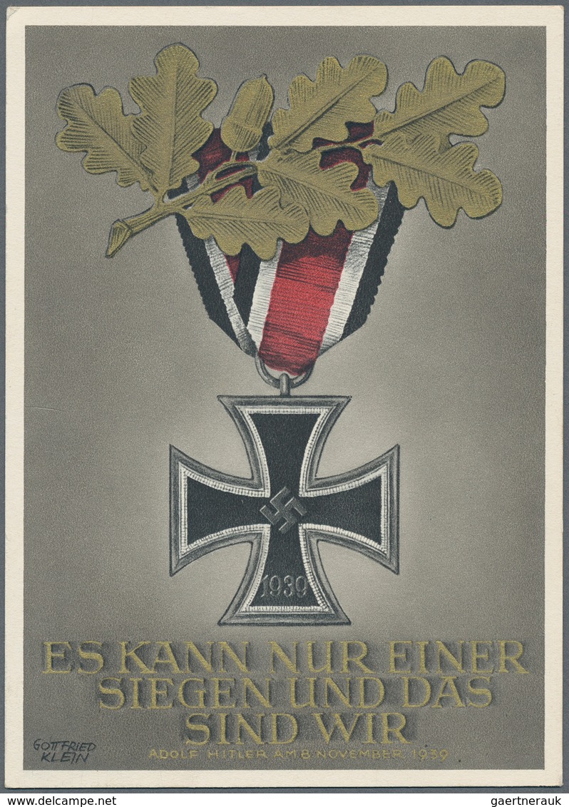 Deutsches Reich - 3. Reich: 1936/1944, Lot Von 21 Karten, Dabei Propaganda- Und Bildkarten, Spottkar - Oblitérés