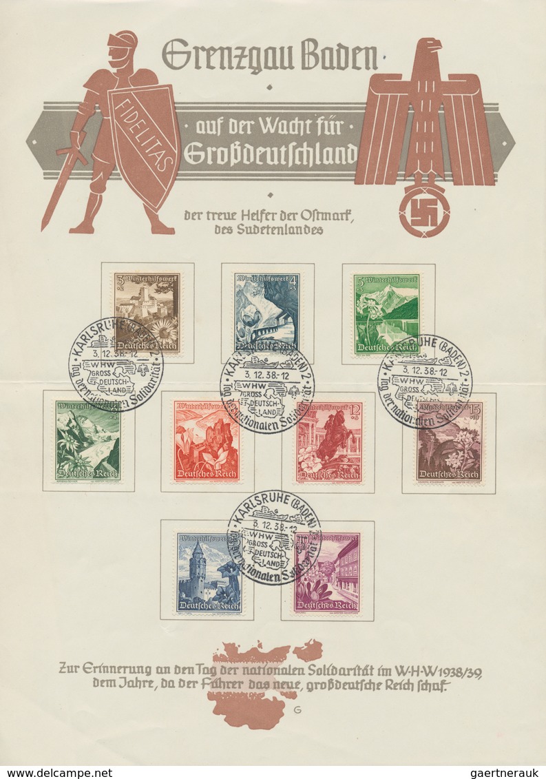 Deutsches Reich - 3. Reich: 1938/43, Partie Von 5 WHW-Gedenkblättern In Meist Guter Erhaltung, Eines - Gebraucht