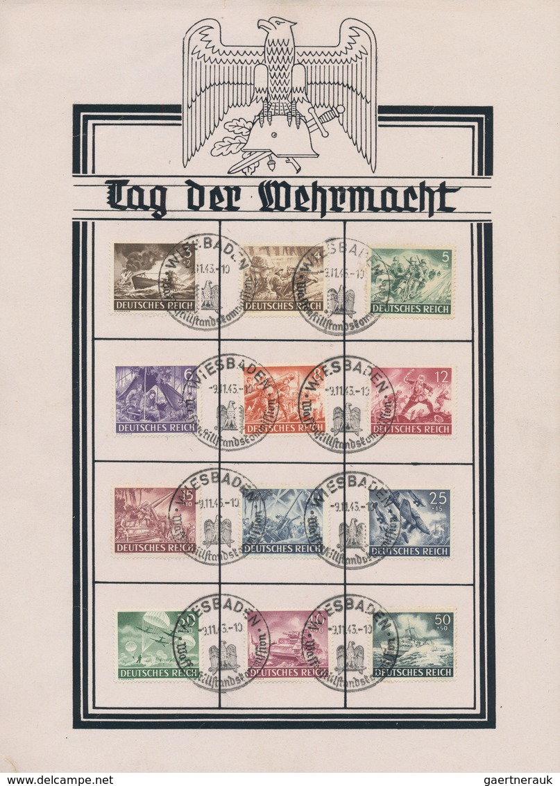 Deutsches Reich - 3. Reich: 1938/43, Partie Von 5 WHW-Gedenkblättern In Meist Guter Erhaltung, Eines - Used Stamps