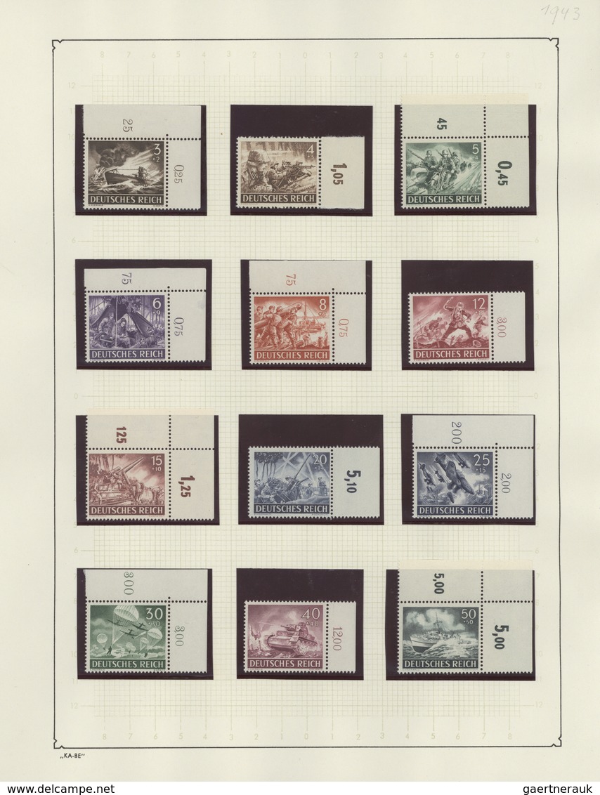 Deutsches Reich - 3. Reich: 1939/1945, Postfrische Sammlung Auf Blättern Sauber Aufgezogen, Teils Me - Used Stamps