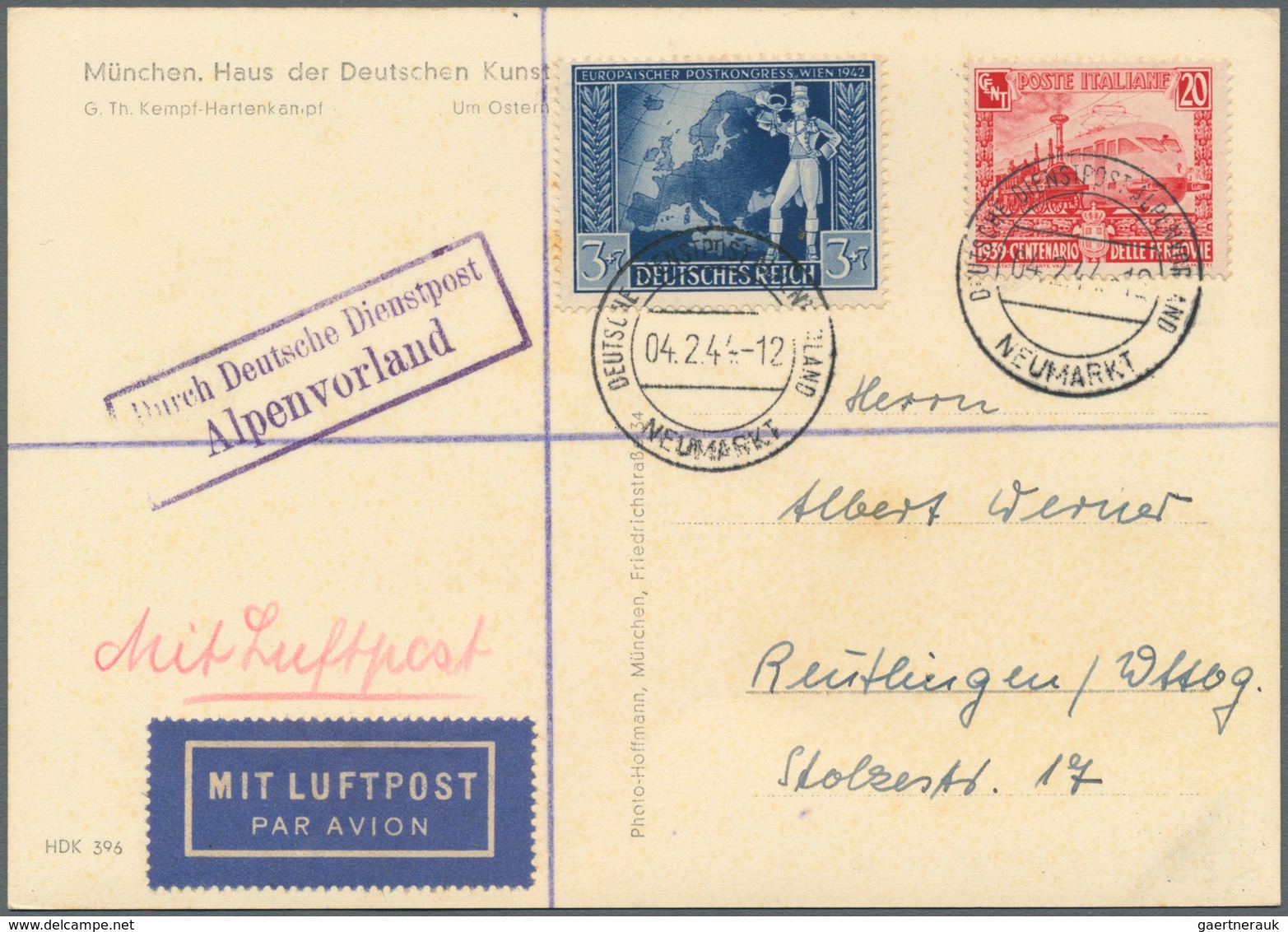 Deutsches Reich - 3. Reich: 1942/1945 (ca.), Partie Von Ca. 60 Belegen, Dabei Deutsche Dienstpost So - Gebraucht