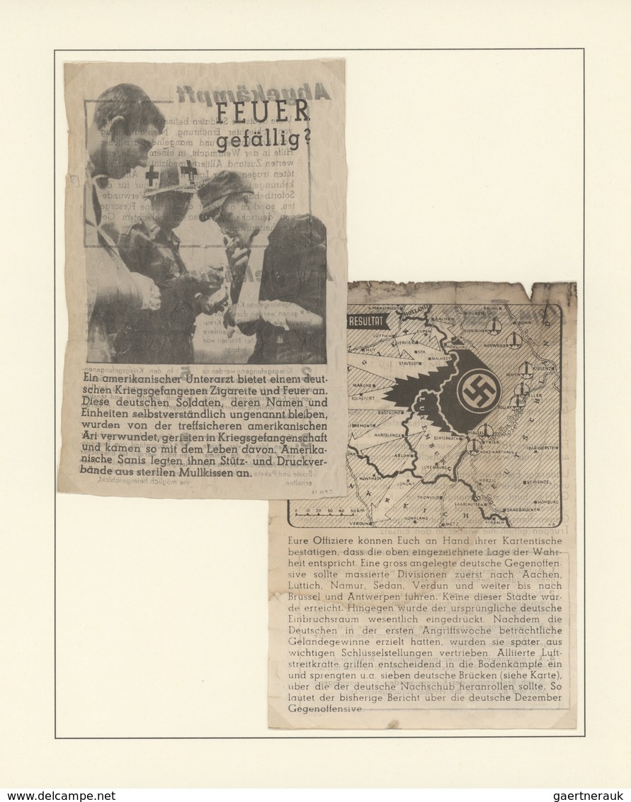 Deutsches Reich - 3. Reich: 1942/1945, ALLIIERTE PROPAGANDA-FLUGBLÄTTER, vielseitige Sammlung von ca