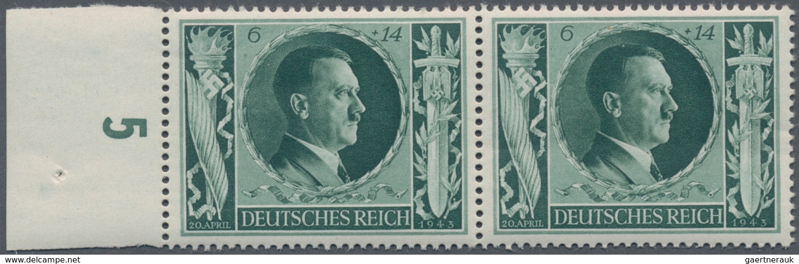Deutsches Reich - 3. Reich: 1943, 6+14 Pfg. Hitler Geburtstag, Einwandfrei Postfrisch Vom Linken Bog - Gebraucht