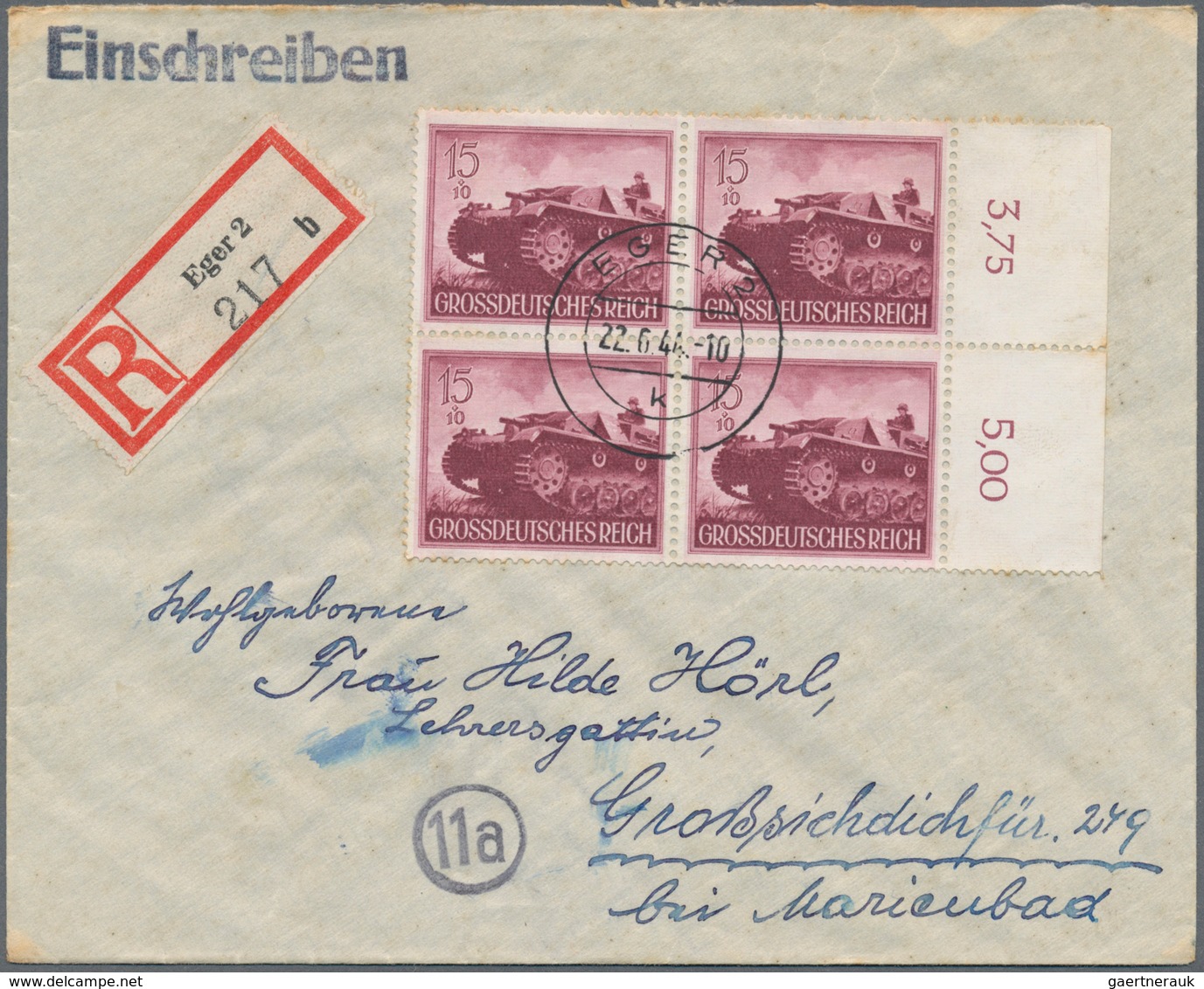 Deutsches Reich - 3. Reich: 1944, Wehrmacht II, Viererblock Satz Einzeln Auf Echt Gelaufenen Briefen - Used Stamps