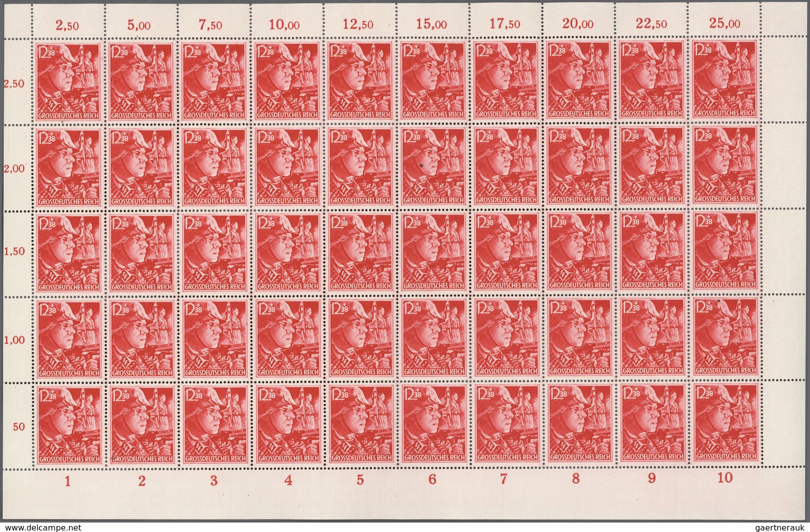 Deutsches Reich - 3. Reich: 1945, SA/SS Gezähnt Je Im (gefalteten) Orginalbogen Zu 50 Marken, Postfr - Gebraucht