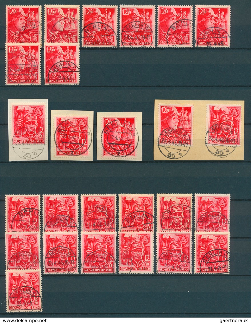 Deutsches Reich - 3. Reich: 1945, Steckkarte Mit Den Ausgaben "Parteiformationen SA Und SS" Mit 26 V - Used Stamps