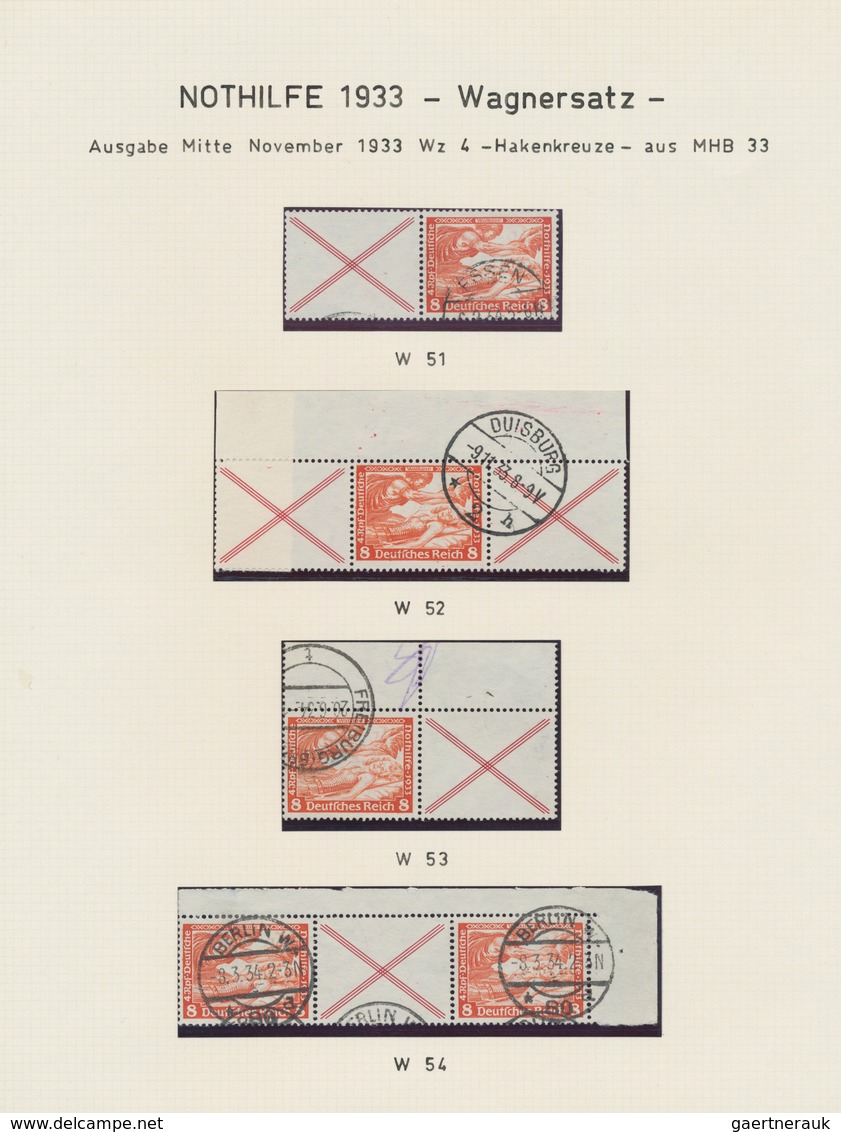 Deutsches Reich - Zusammendrucke: 1933/1941, Sauber Gestempelte Sammlung Der Zusammendruck-Kombinati - Zusammendrucke