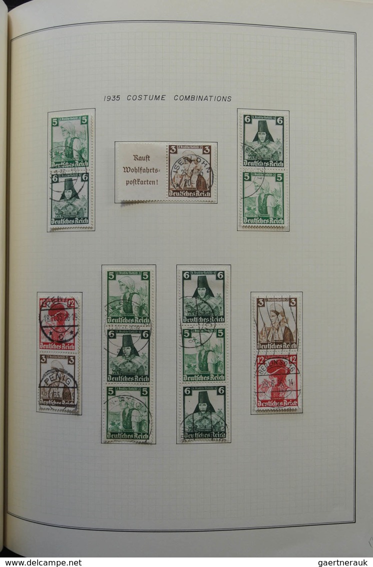 Deutsches Reich - Zusammendrucke: 1933-1942: Very Well Filled, Used Collection Combinations Of Germa - Zusammendrucke