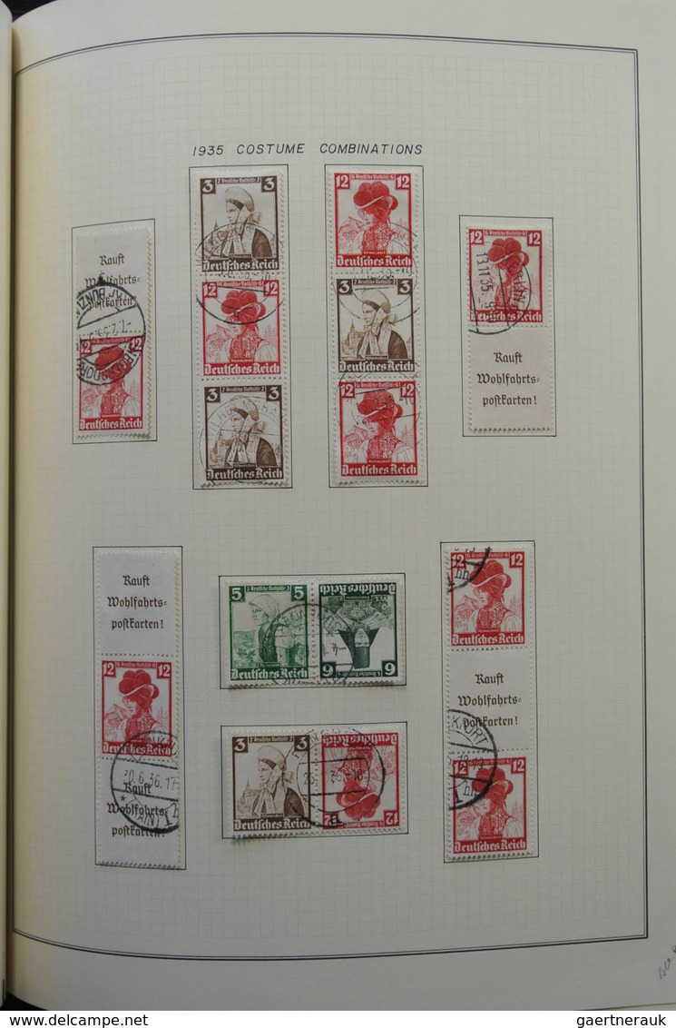 Deutsches Reich - Zusammendrucke: 1933-1942: Very Well Filled, Used Collection Combinations Of Germa - Zusammendrucke