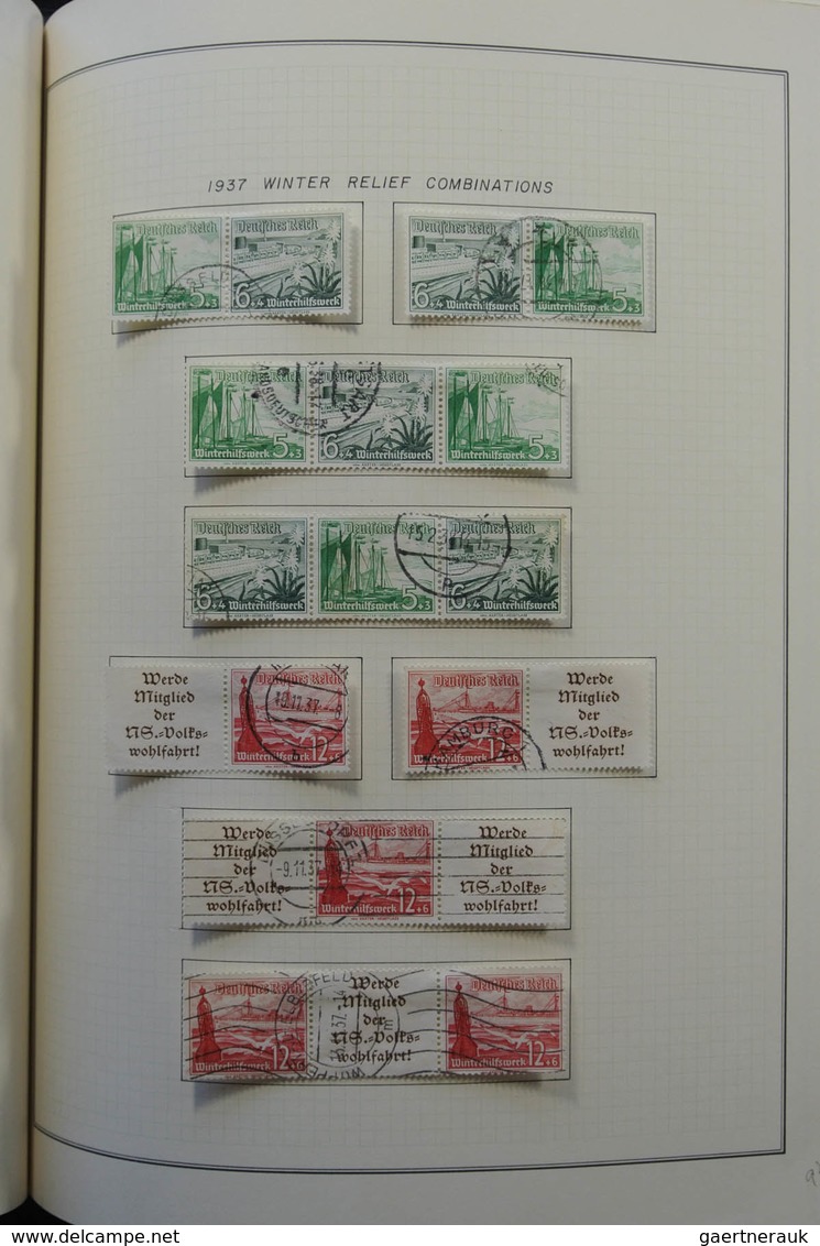 Deutsches Reich - Zusammendrucke: 1933-1942: Very well filled, used collection combinations of Germa