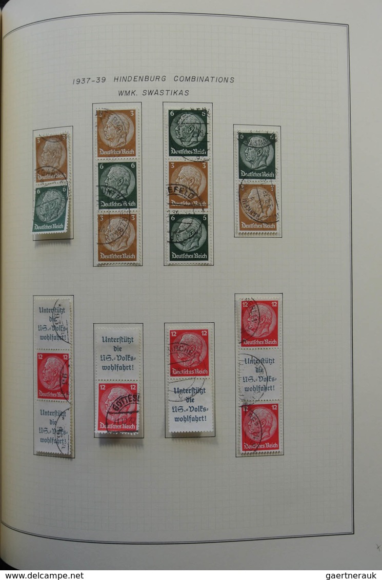 Deutsches Reich - Zusammendrucke: 1933-1942: Very well filled, used collection combinations of Germa