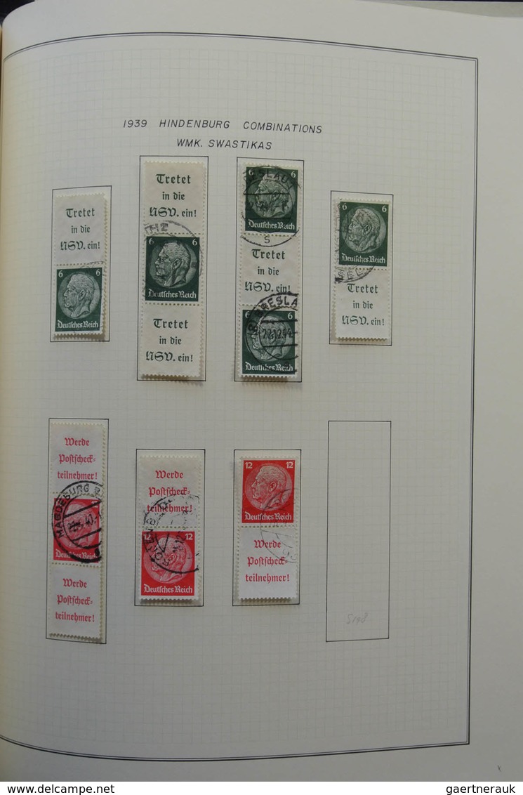 Deutsches Reich - Zusammendrucke: 1933-1942: Very well filled, used collection combinations of Germa