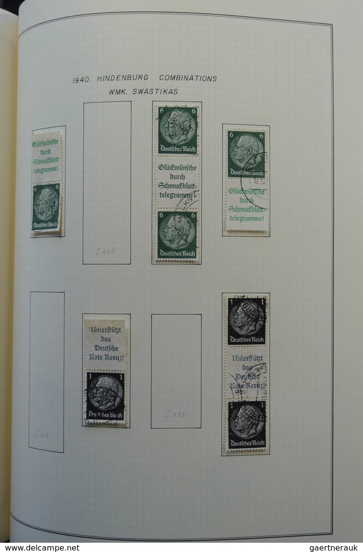 Deutsches Reich - Zusammendrucke: 1933-1942: Very well filled, used collection combinations of Germa