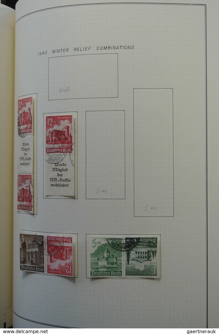 Deutsches Reich - Zusammendrucke: 1933-1942: Very well filled, used collection combinations of Germa