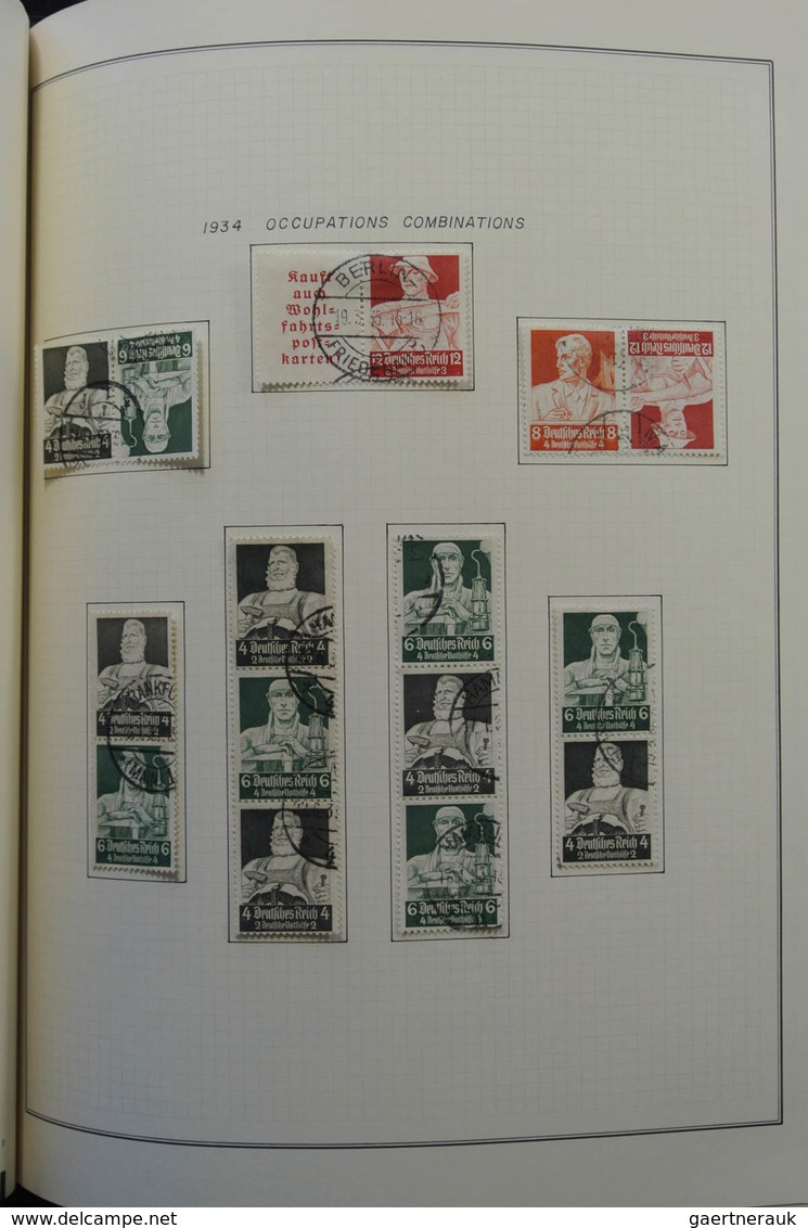 Deutsches Reich - Zusammendrucke: 1933-1942: Very well filled, used collection combinations of Germa