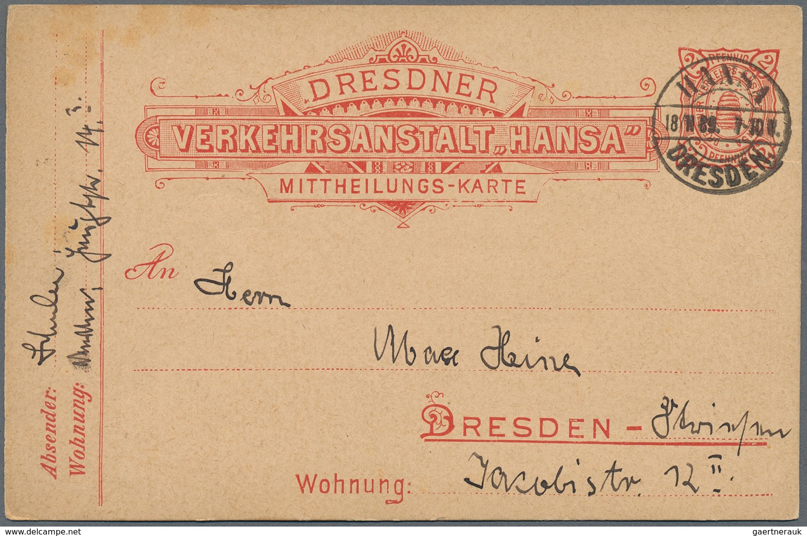Deutsches Reich - Privatpost (Stadtpost): 1888/1900, Lot Von 30 Belegen Mit Schwerpunkt Dresden, Mei - Privatpost