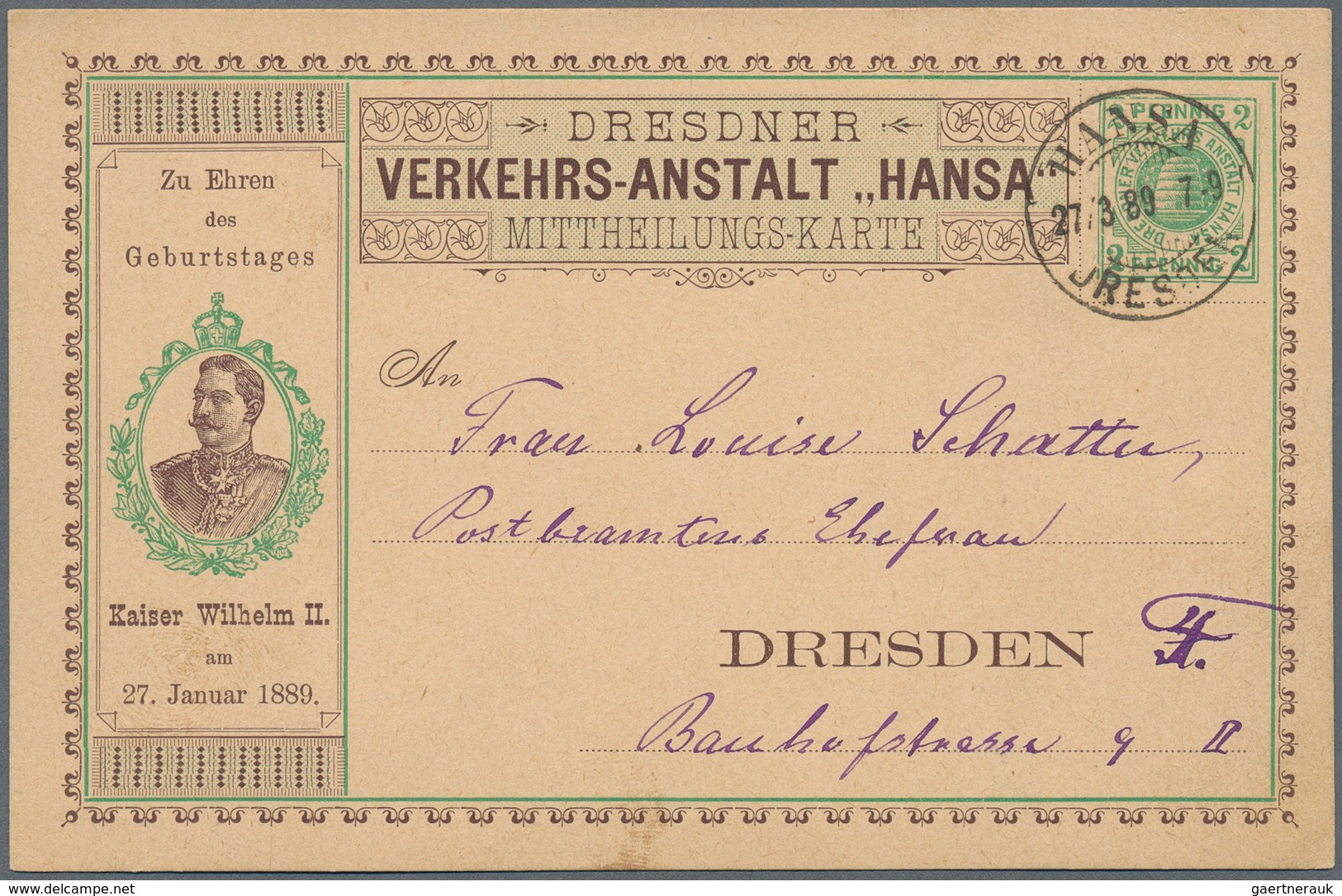 Deutsches Reich - Privatpost (Stadtpost): 1888/1900, Lot Von 30 Belegen Mit Schwerpunkt Dresden, Mei - Privatpost