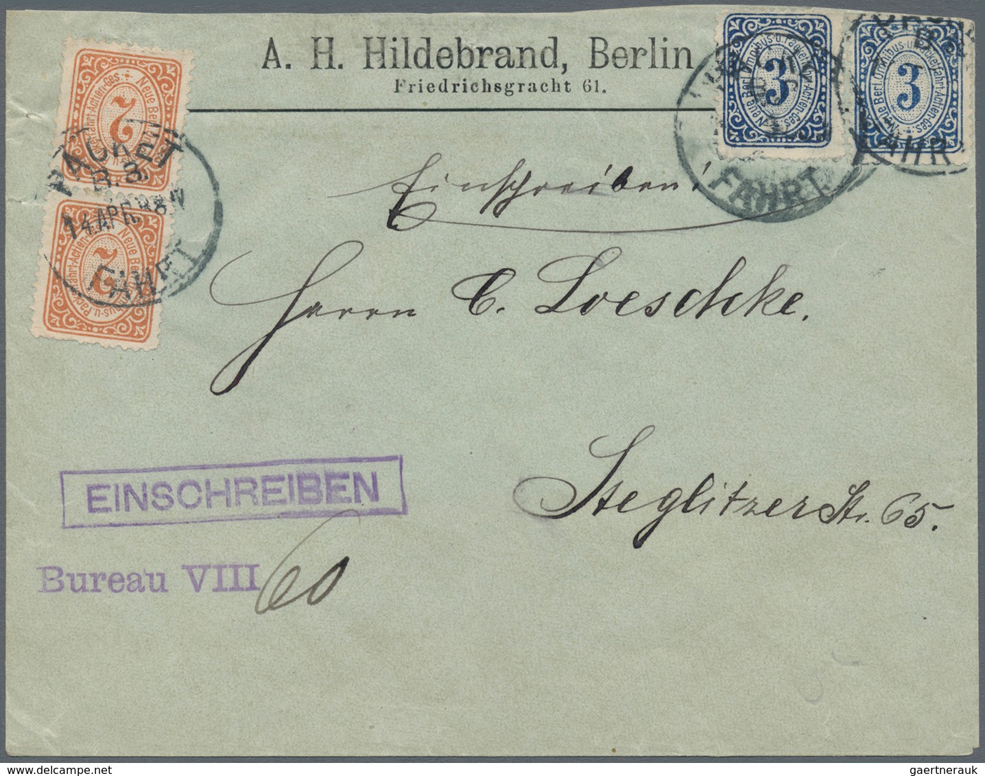 Deutsches Reich - Privatpost (Stadtpost): BERLIN, Ausstellungssammlung Mit 20 Einschreibbelegen Der - Private & Local Mails