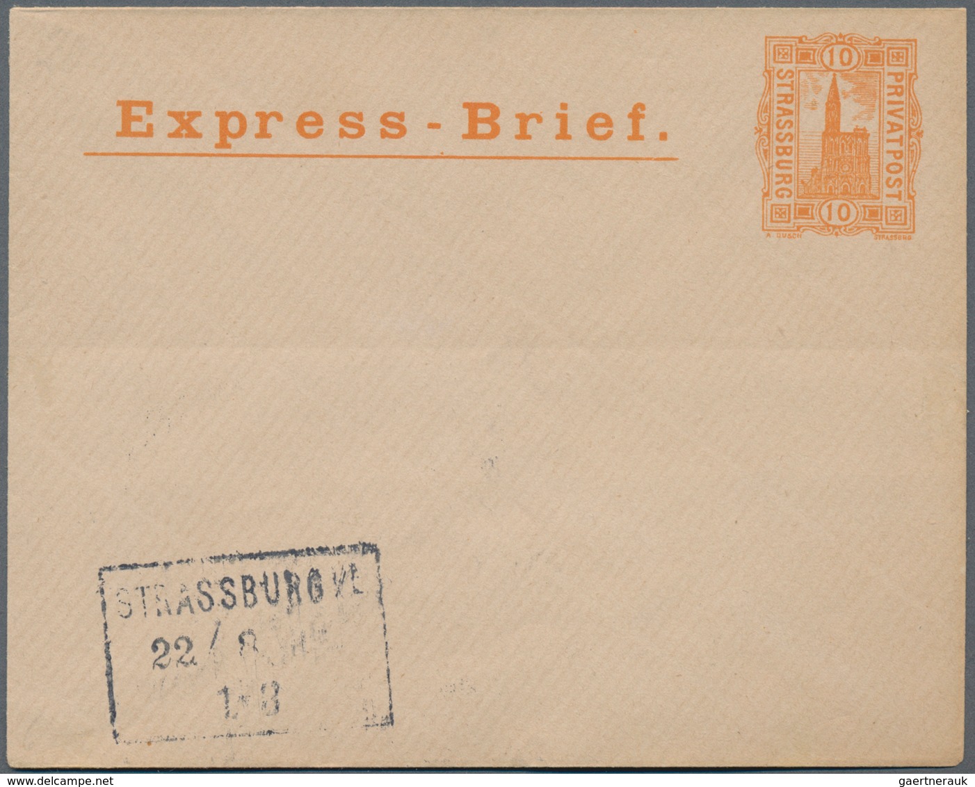 Deutsches Reich - Privatpost (Stadtpost): STRASSBURG, 1890 (ca.): Lot Von 20 Ganzsachen Ex. P 1 I Bi - Private & Local Mails