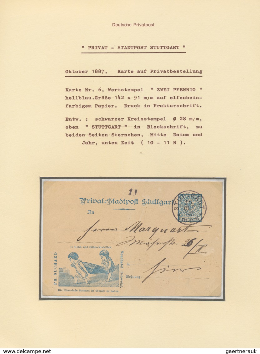 Deutsches Reich - Privatpost (Stadtpost): STUTTGART Privat-Stadtpost, 1886/1899, 2-bändige Ausstellu - Private & Local Mails