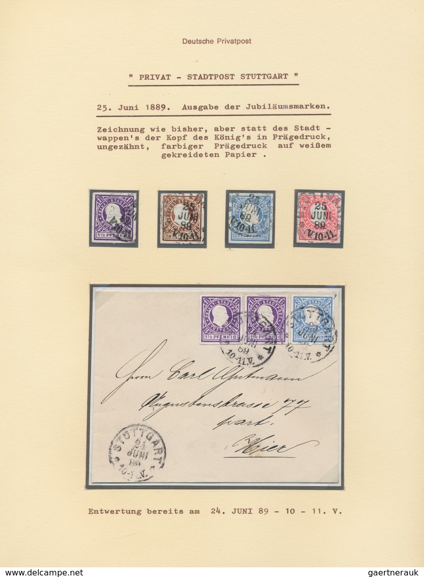 Deutsches Reich - Privatpost (Stadtpost): STUTTGART Privat-Stadtpost, 1886/1899, 2-bändige Ausstellu - Private & Local Mails