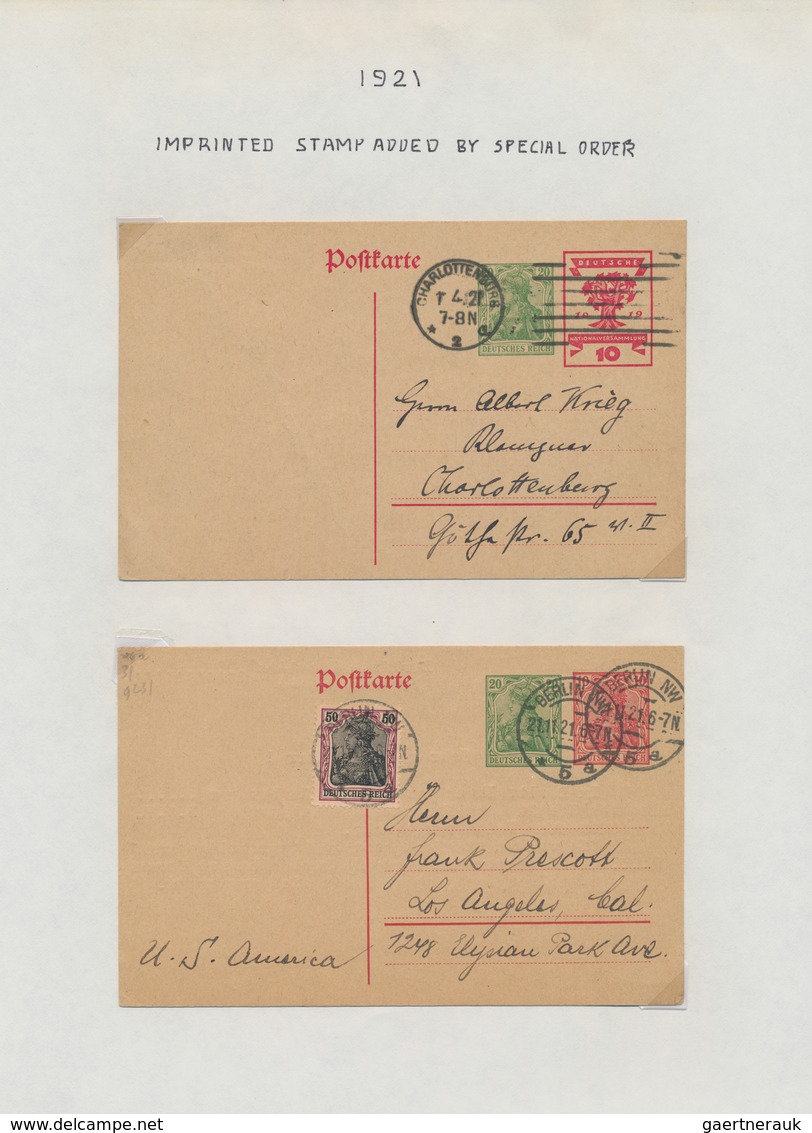 Deutsches Reich - Ganzsachen: 1871/1924 Ganzsachensammlung mit ca. 325 Karten, Doppelkarten, Privatp