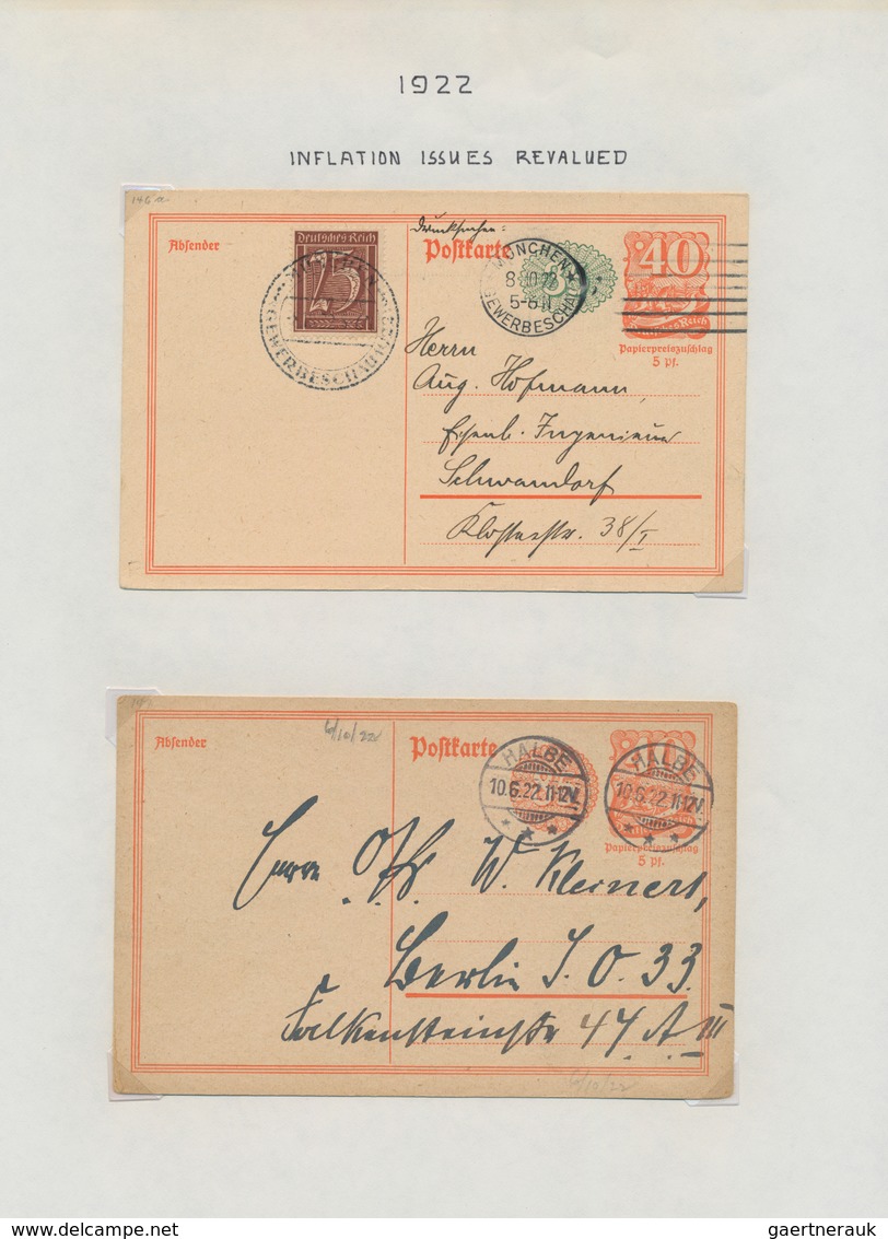 Deutsches Reich - Ganzsachen: 1871/1924 Ganzsachensammlung mit ca. 325 Karten, Doppelkarten, Privatp