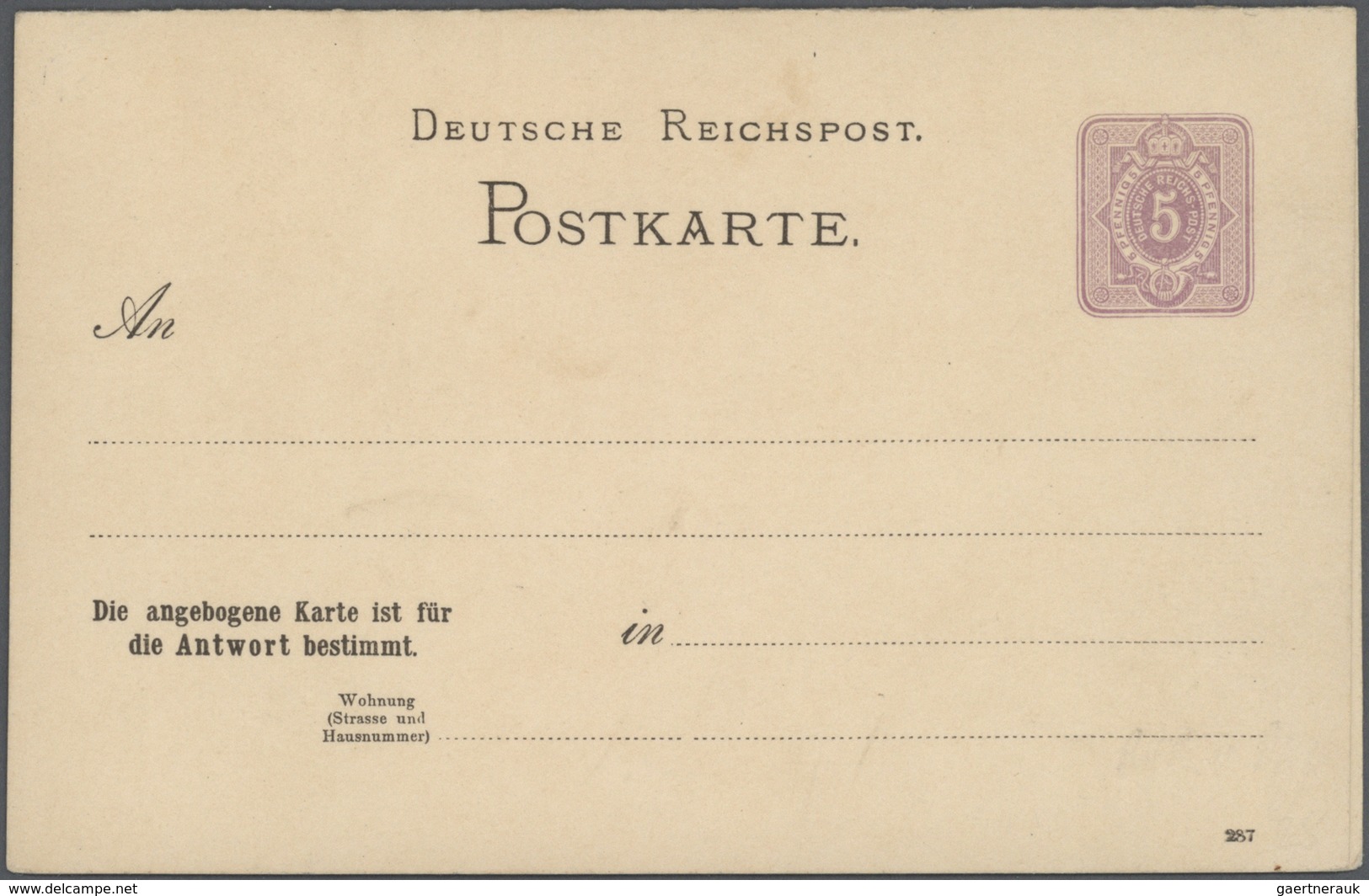 Deutsches Reich - Ganzsachen: 1875/1932, Umfangreiche, Ungebrauchte Und Gebrauchte Ganzsachenkarten- - Other & Unclassified