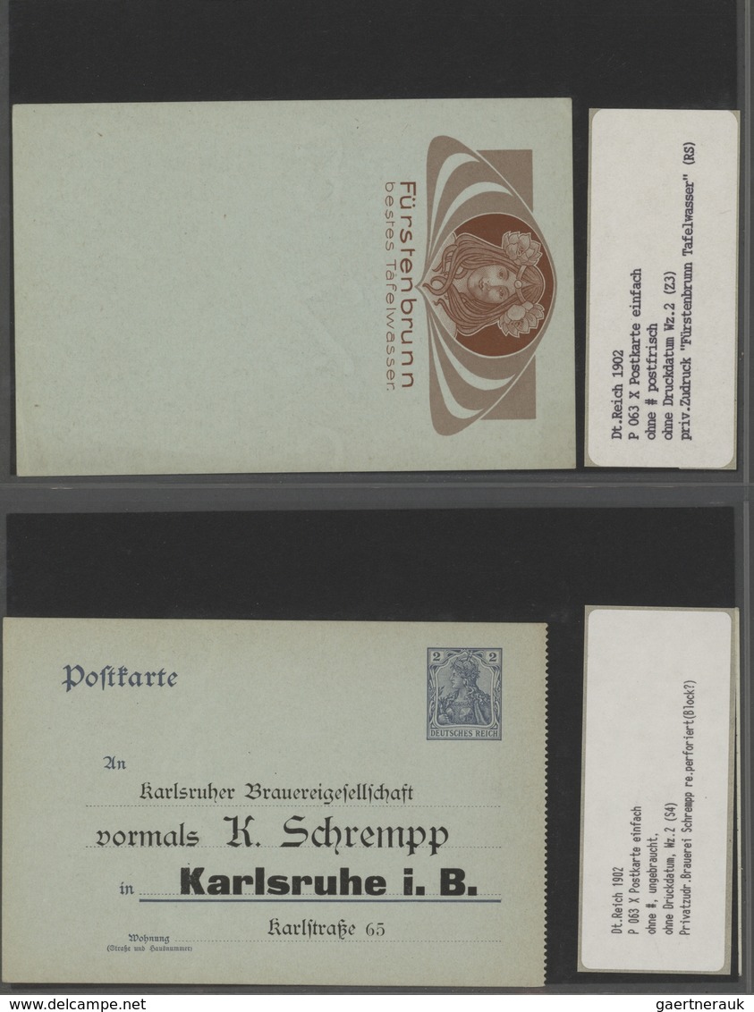 Deutsches Reich - Ganzsachen: 1900/1920, Saubere Sammlung Von 123 Germania-Ganzsachenkarten, Sauber - Sonstige & Ohne Zuordnung