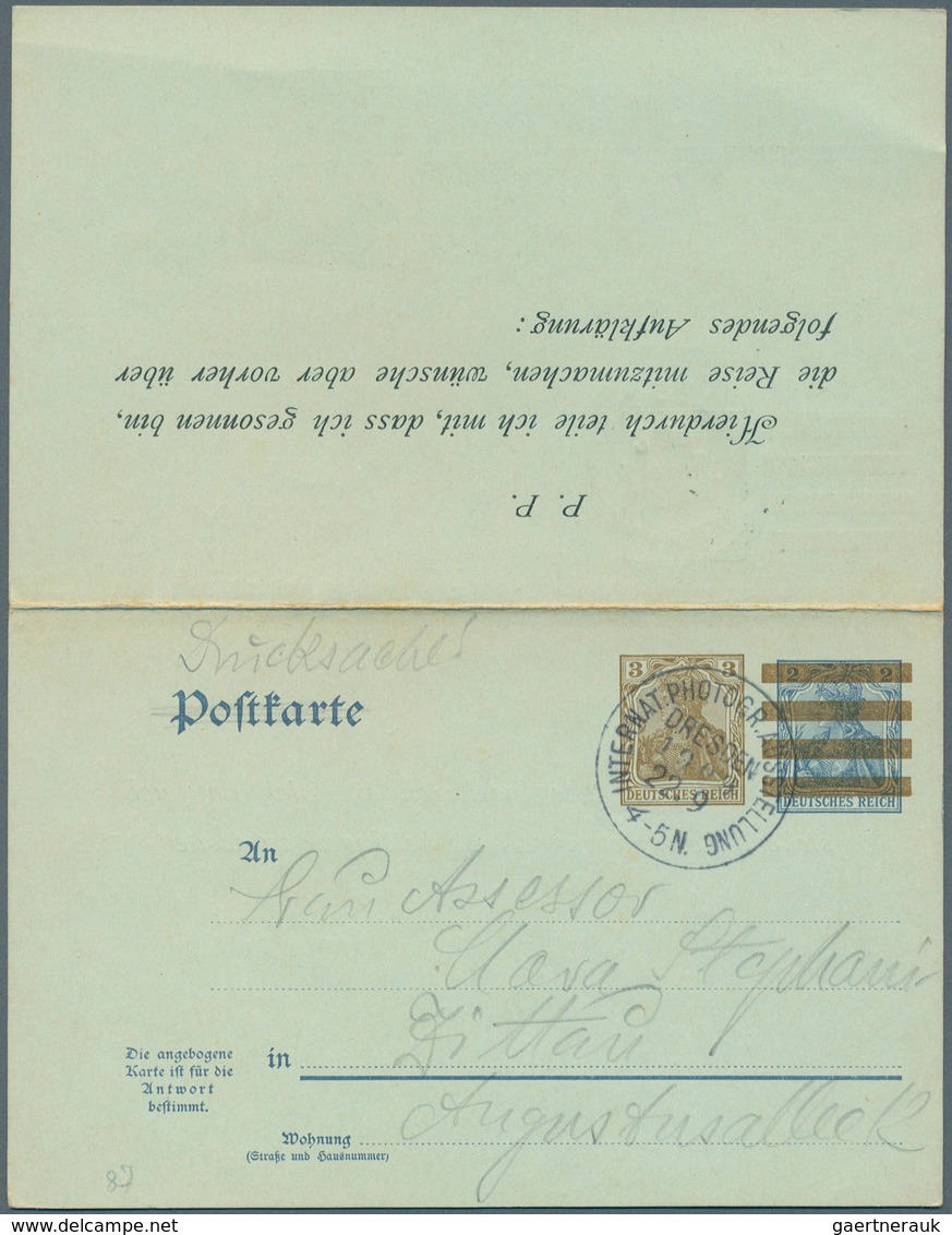 Deutsches Reich - Stempel: 1902/1914, 150 Ganzschenkarten und -kartenbriefe meist Ausgabe 1902 mit D