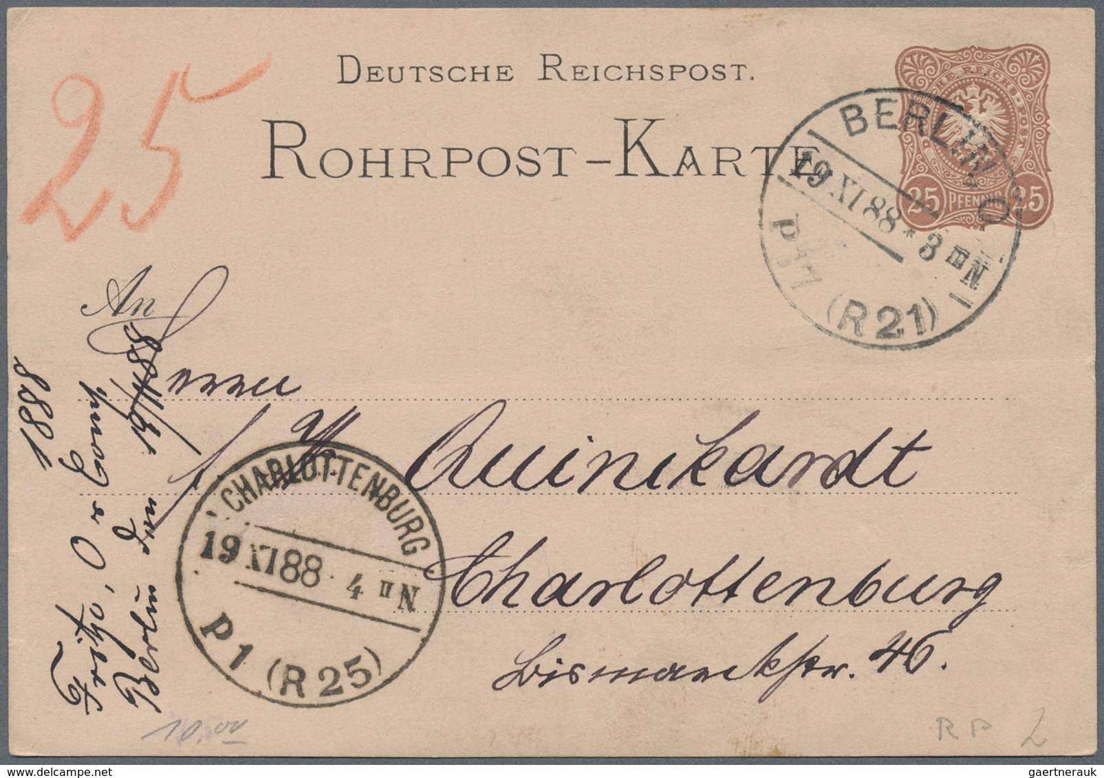 Deutsches Reich - Besonderheiten: 1887/1927, Rohrpost Berlin: 22 Belege, Sowohl Amtliche Rohrpost-Um - Sonstige & Ohne Zuordnung
