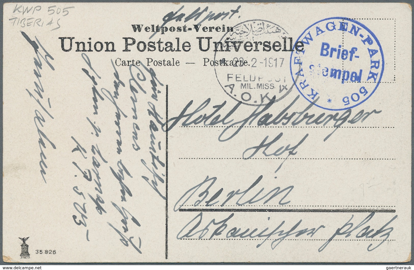 Deutsche Post In Der Türkei - Stempel: 1916/1918, 10 FP-Belege Mit Truppenstempel Verschiedener Kraf - Deutsche Post In Der Türkei