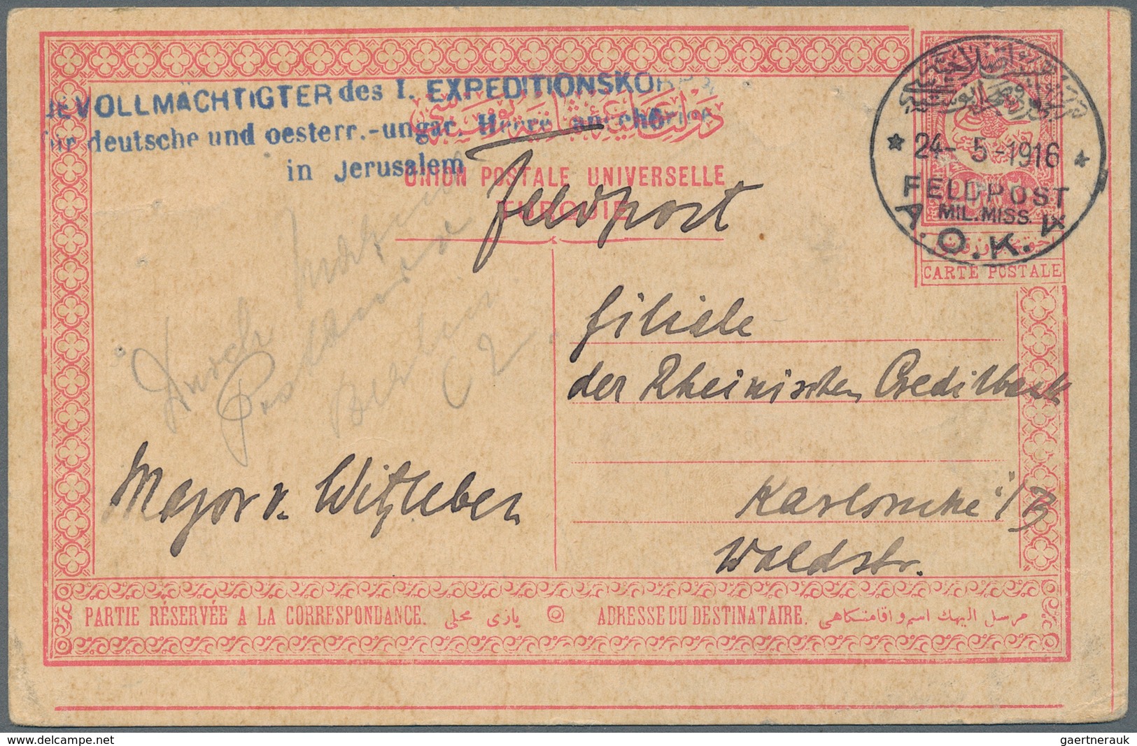 Deutsche Post In Der Türkei - Stempel: 1916/1918, Sieben FP-Belege Mit Truppenstempel Versch. Komman - Turkey (offices)