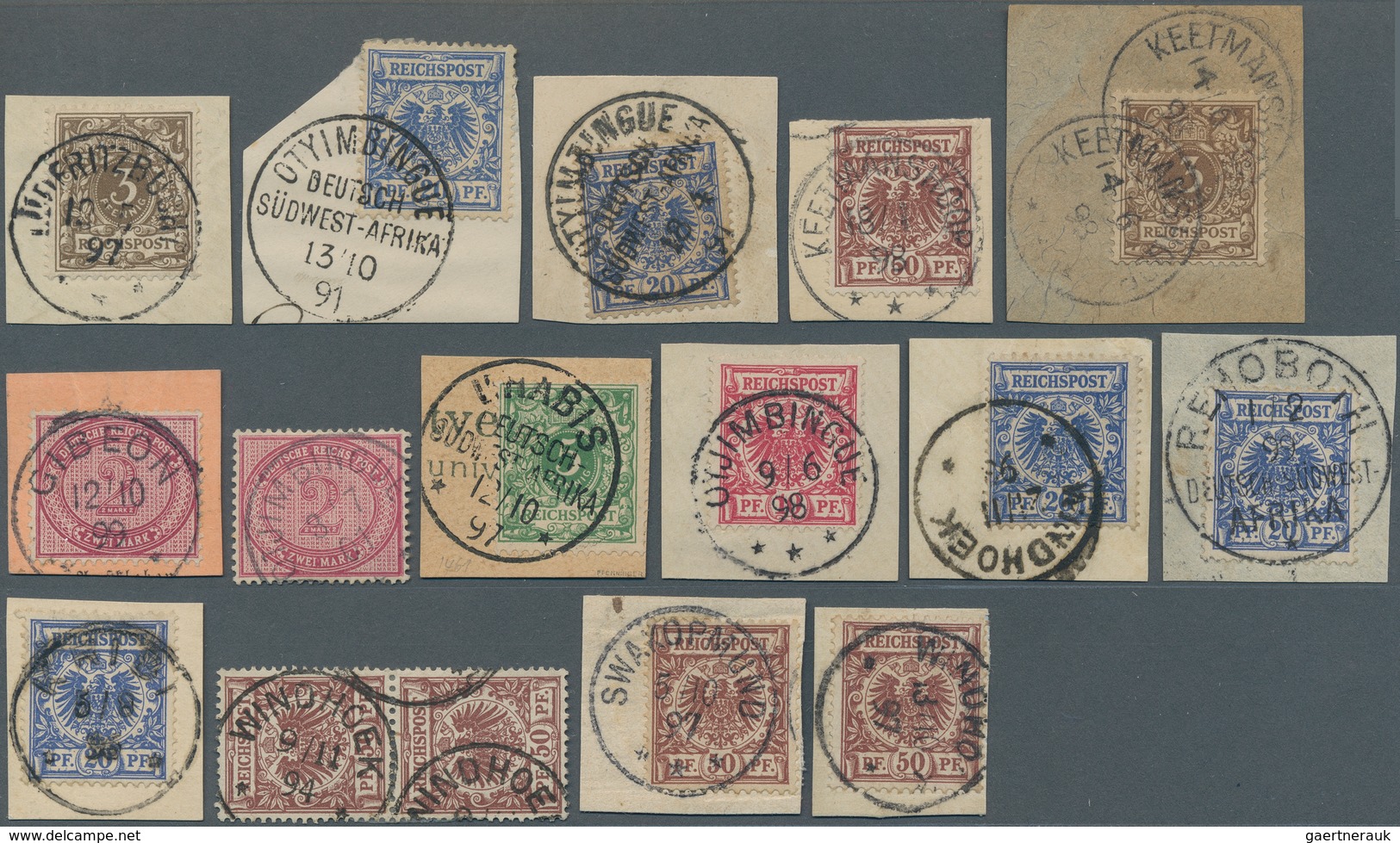 Deutsch-Südwestafrika - Vorläufer: 1891/1901, Partie Von 16 Werten, Meist Auf Briefstück Und Teils S - Deutsch-Südwestafrika