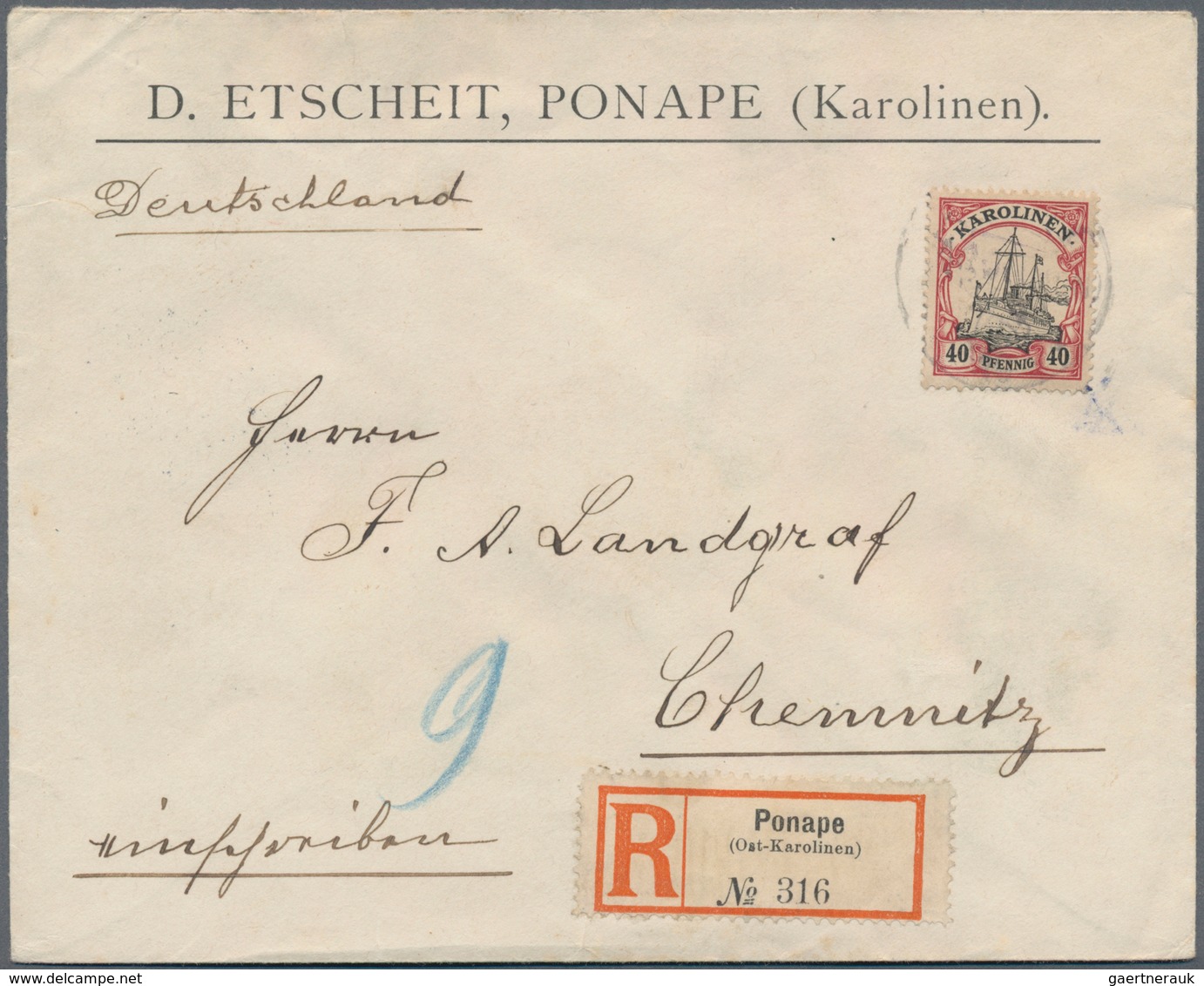 Deutsche Kolonien - Karolinen - Stempel: 1901/1912, Drei Ausstellungsseiten Mit Vier Briefen/Ganzsac - Carolines