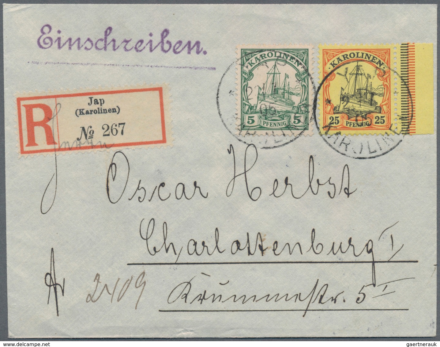 Deutsche Kolonien - Karolinen - Stempel: 1901/1912, Drei Ausstellungsseiten Mit Vier Briefen/Ganzsac - Carolines