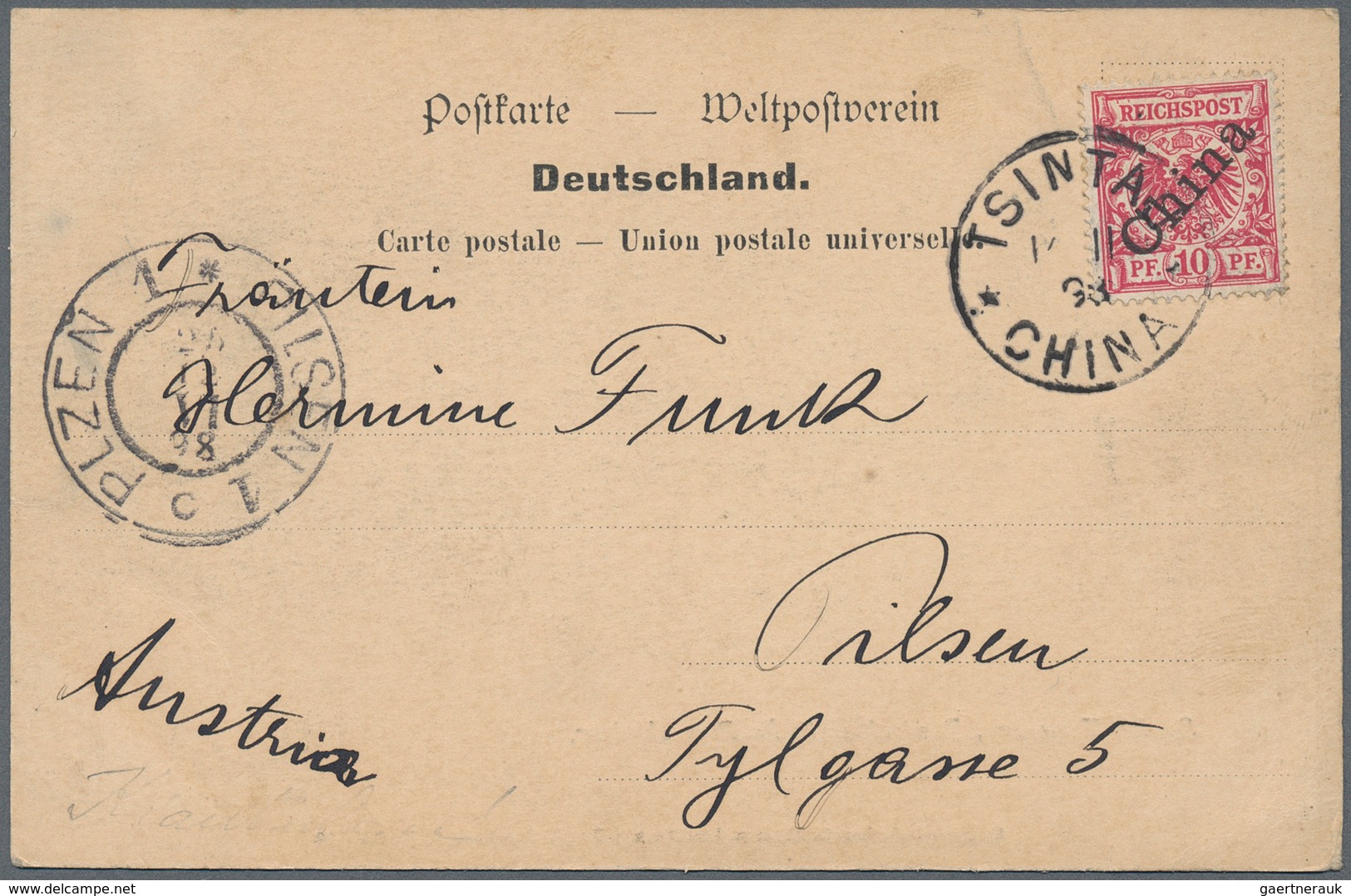 Deutsche Kolonien - Kiautschou: 1898/1912, Partie Mit 17 Belegen Inkl. Ungebrauchter Ganzsachenkarte - Kiautschou